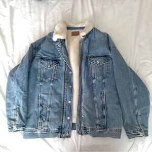 AMERICAN EAGLE Denim Fur-Lined Jacket